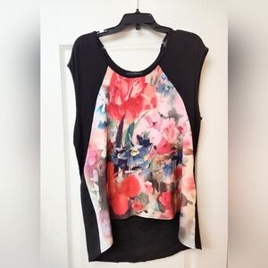 Watercolour Floral Sleeveless Blouse Top L YUNI LA